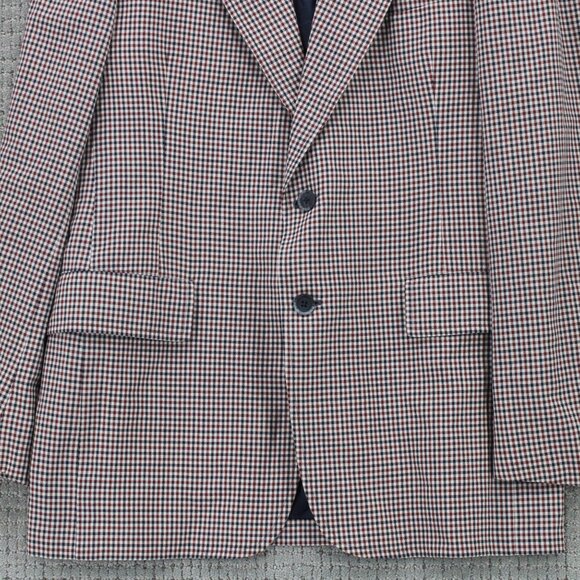 Hart Schaffner & Marx Blazer Jacket Mens Large Multicolor Plaid Two Button Front - Picture 5 of 11